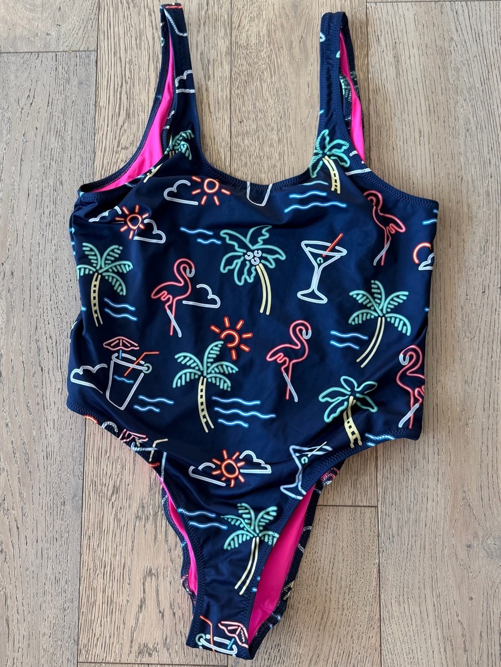 Chubbies The Electric Neon Lights One-Piece Swimsuit large